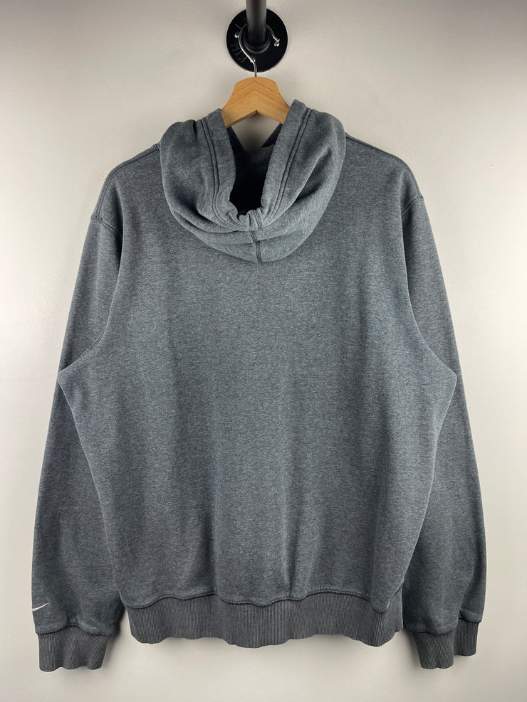 Vintage Nike Spellout Embroidered Charcoal Grey Hoodie