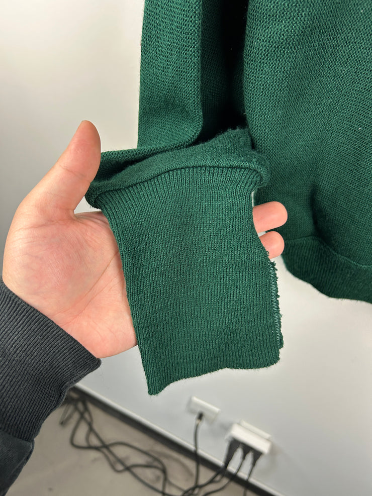 Vintage 80s Izod Golf Green Knit Cardigan Sweater