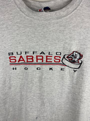 Vintage 90s NHL Buffalo Sabres Hockey Embroidered Grey Tee
