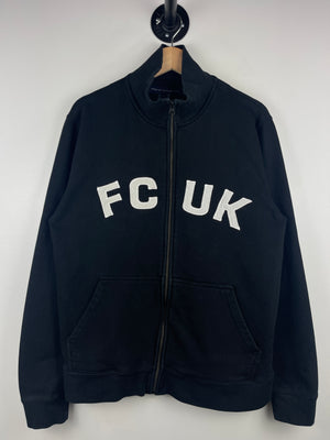 Vintage Y2K French Connection FCUK Black Zip Up Sweater