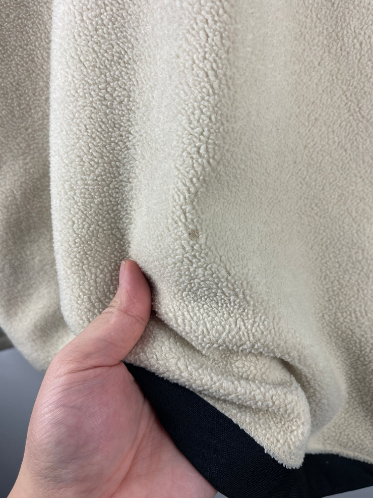 Vintage Old Navy Spellout Cream Quarter Zip Fleece Sweater