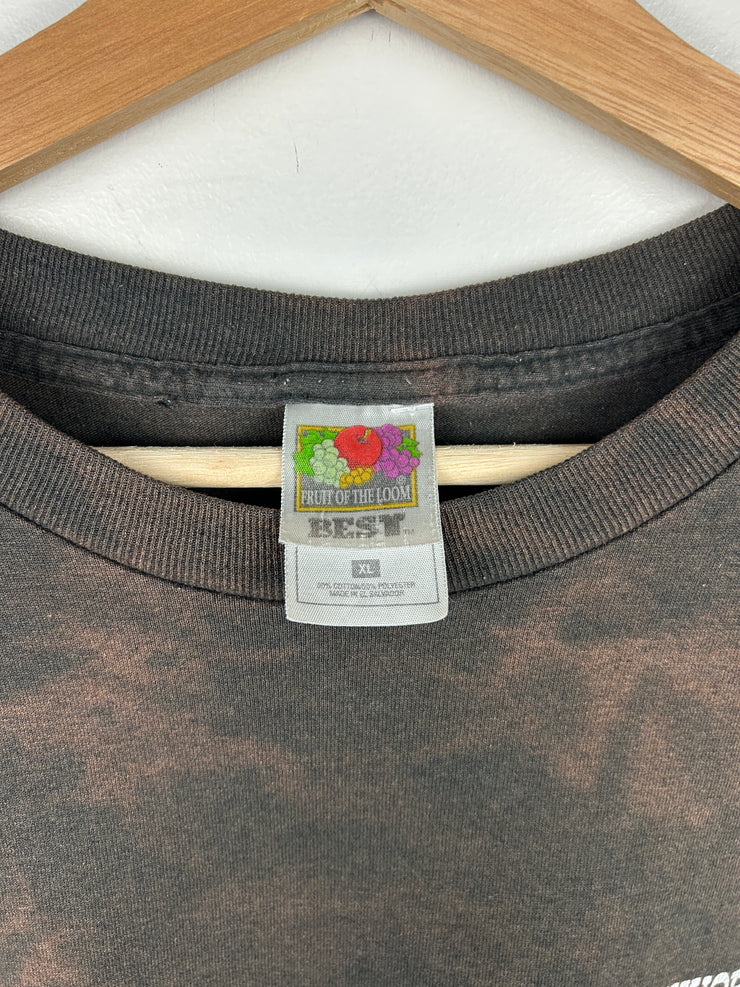 Vintage 90s I Survived Kiss My Ass Faded Black Tee