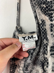 Vintage 90s YM Clothing Women's Snake Print Velour Tank