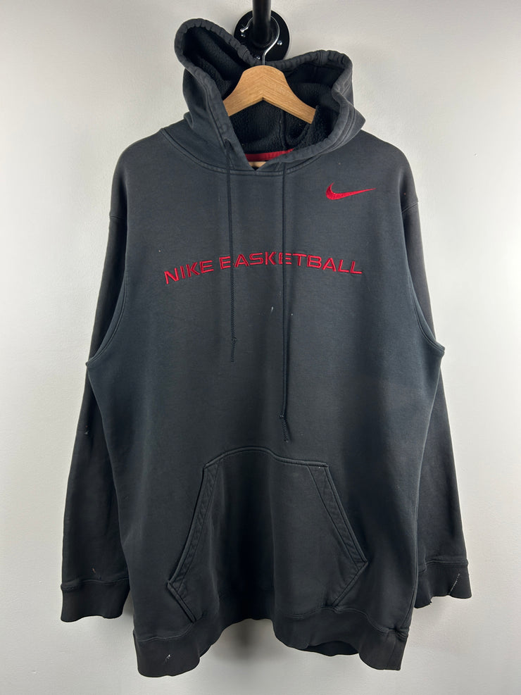 Vintage Nike Basketball Embroidered Faded Black Hoodie