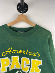 Vintage 90s NFL Green Bay Packers Americas Pack Green Crewneck
