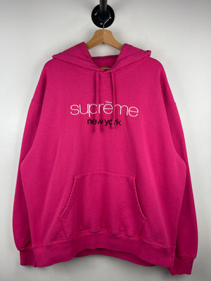 Supreme SS26 Classic Logo Bright Fuchsia Hoodie