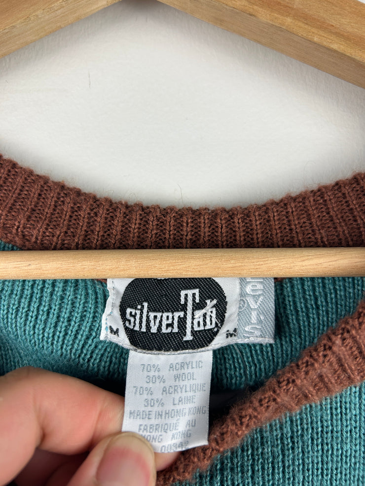 Vintage Levis Silver Tab Brown & Blue Knit Sweater