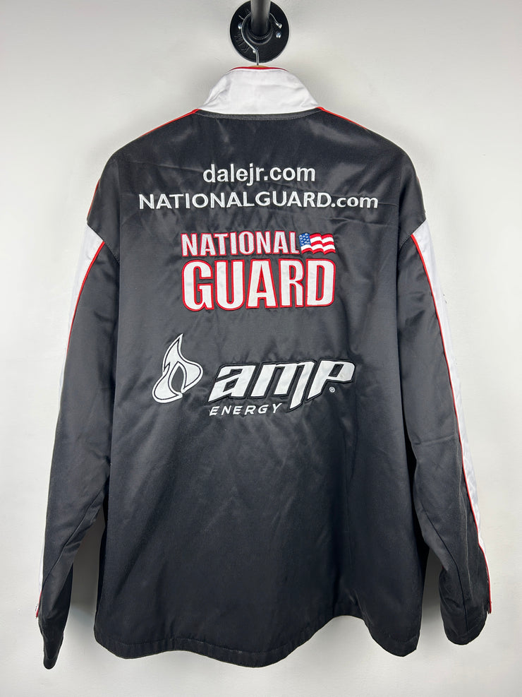 Vintage Nascar Chase Dale Jr National Guard Satin Black Racing Jacket