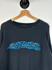 Vintage 90's Harley Davidson Flames Black Thermal Long Sleeve