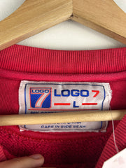 Vintage 90s Logo 7 Indiana Hoosiers University Red Crewneck