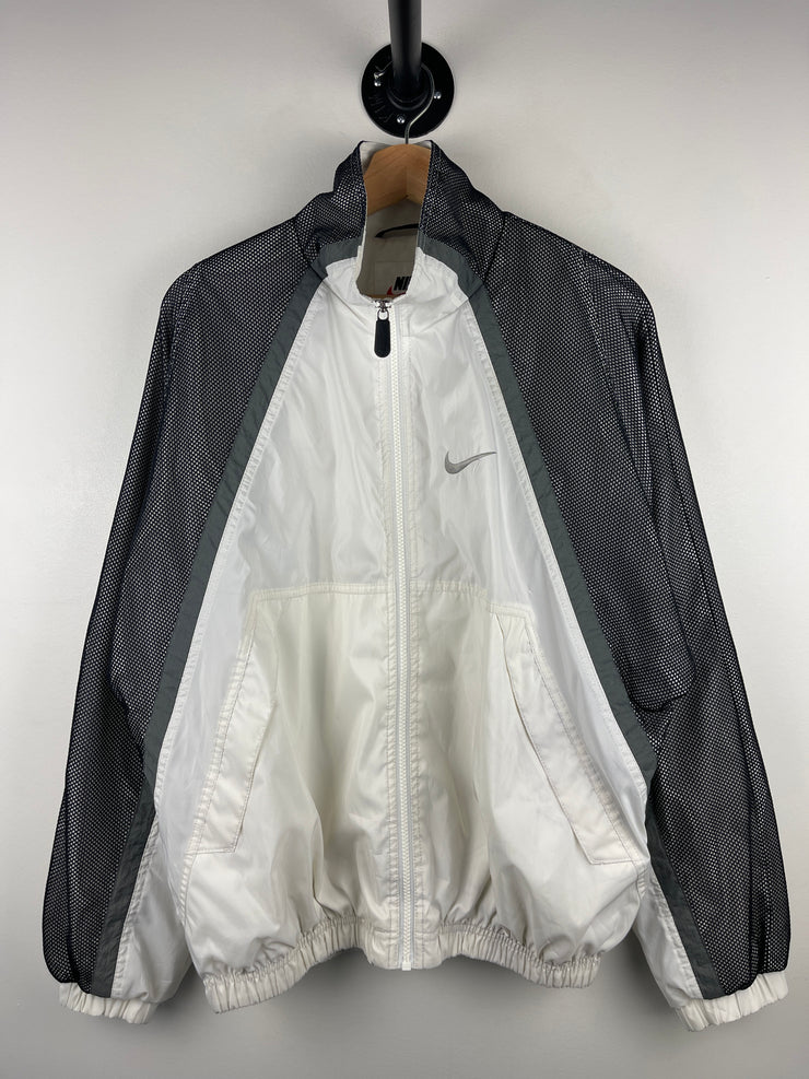 Vintage 90s Nike Swoosh White & Grey Windbreaker