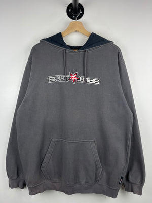 Vintage Split Skateboards Embroidered Grey Hoodie