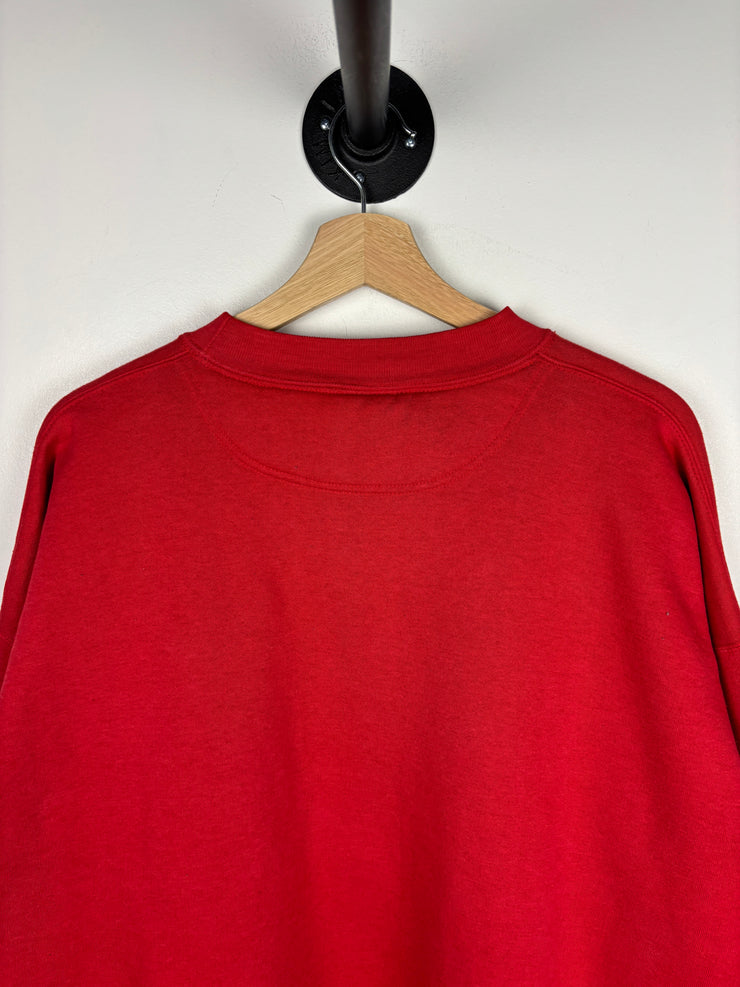 Vintage Ohio State Buckeyes Collegiate Red & Black Colour Block Crewneck