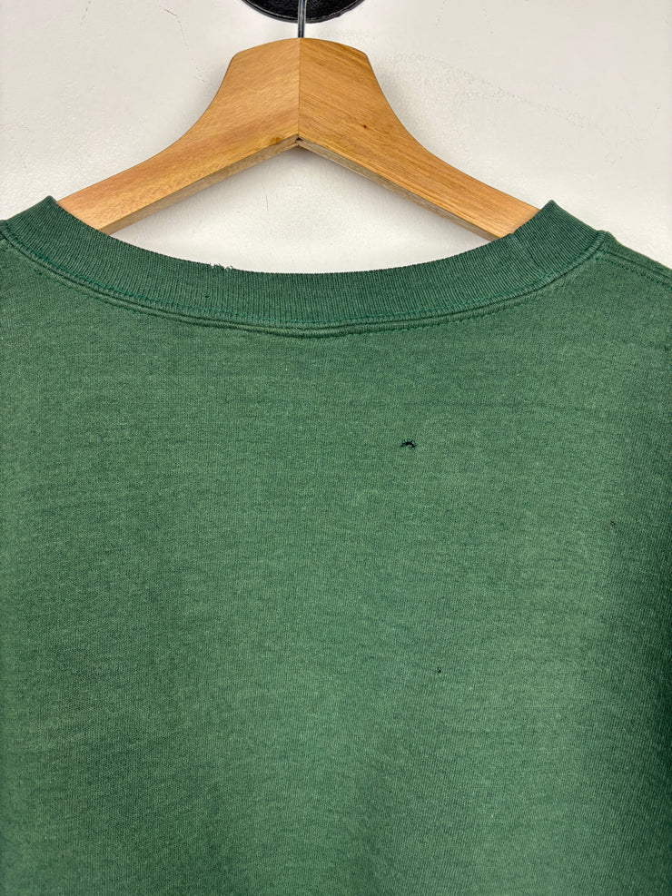 Vintage 90s Forest Green Faded Blank Crewneck