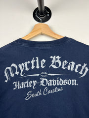 Vintage Harley Davidson Live Cage Free Navy Tee