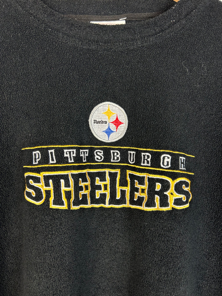 Vintage Y2K NFL Pittsburgh Steelers Black Fleece Crewneck