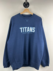 Vintage NFL Nike Tennessee Titans Embroidered Navy Crewneck