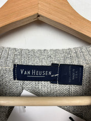 Vintage 90s Van Heusen 3D Grey Knit Sweater