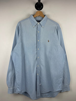 Vintage 90s Polo Ralph Lauren Blue Long Sleeve Button Up Shirt