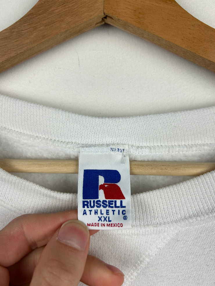Vintage 90s Russell Athletic Blank White Crewneck