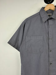 Vintage Inmate Dept Of Corrections Prison Uniform Cropped Button Up Short Sleeve Shirt