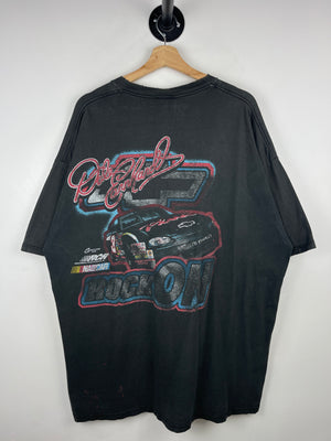 Vintage 90s Nascar Chase Dale Earnhardt Rock On Faded Black Tee