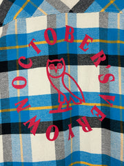 OVO Octobers Very Owl Blue & White Flannel