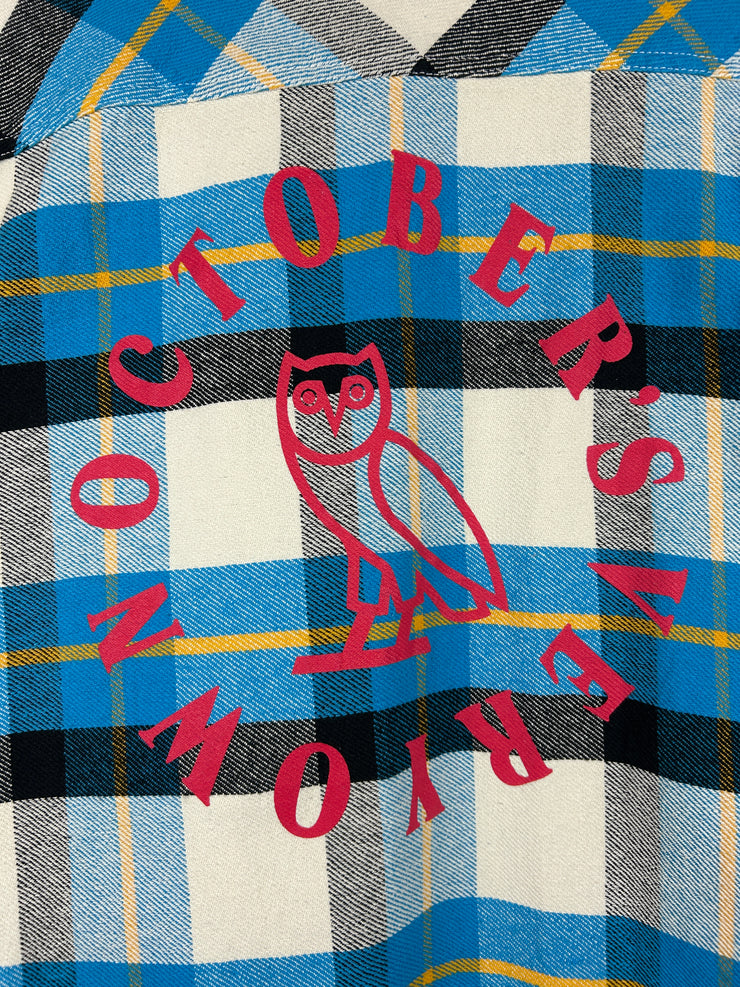OVO Octobers Very Owl Blue & White Flannel
