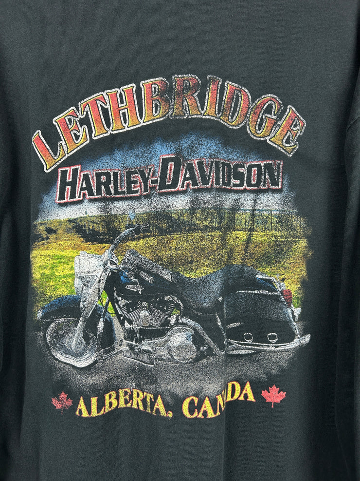 Vintage 90s Harley Davidson Alberta Black Long Sleeve