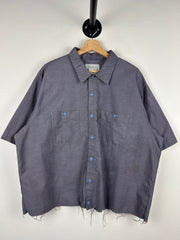 Vintage Inmate Dept Of Corrections Prison Uniform Cropped Button Up Short Sleeve Shirt
