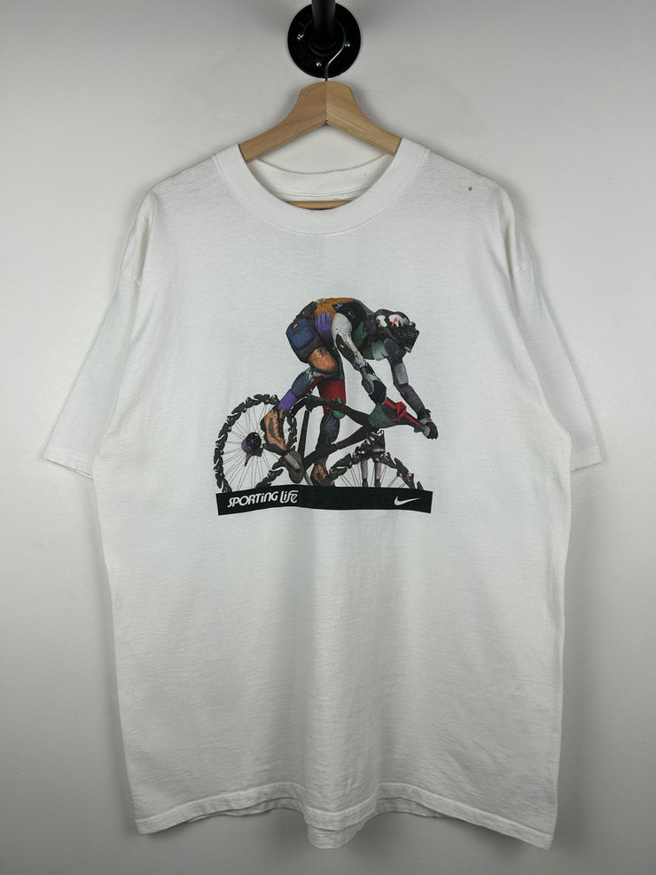 Vintage 90s Nike ACG Sporting Life Biking White Tee