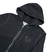 True Religion Contrast Stitch Black Zip Up Hoodie & Sweatpants Set