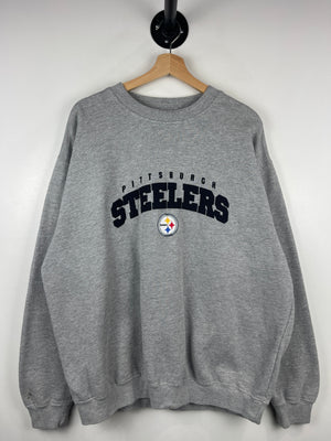 Vintage NFL Pittsburgh Steelers Embroidered Grey Crewneck
