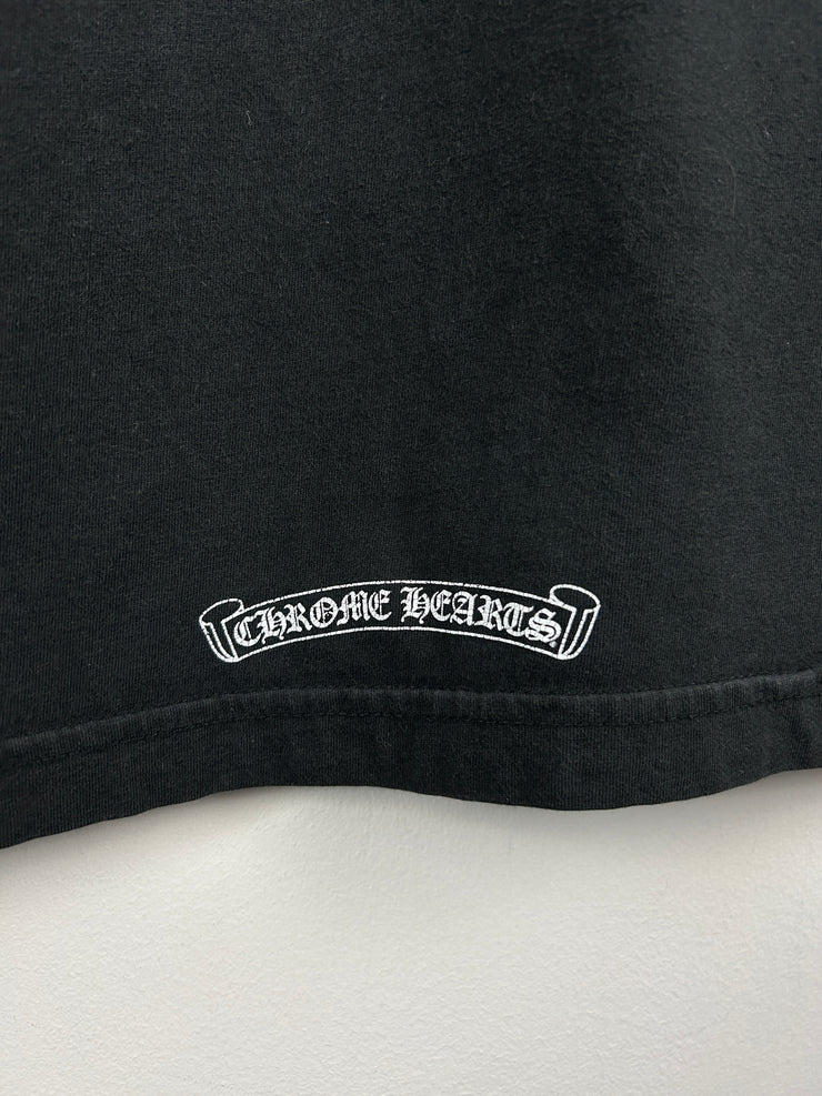 Chrome Hearts Cross Neck Logo Black Tee