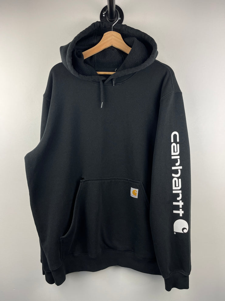 Vintage Carhartt Patch Spellout Black Hoodie