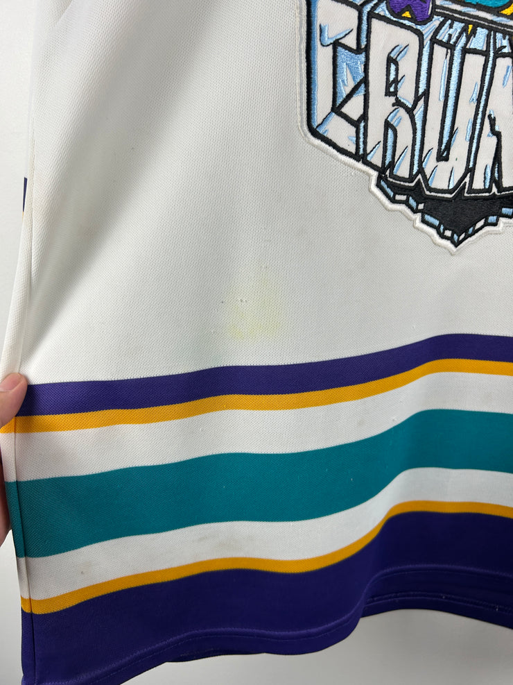 Vintage 90s AHL CCM Syracuse Crunch Inaugural Season White Hockey Jersey