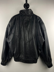 Vintage 90s Pelle Studio Black Leather Bomber Jacket