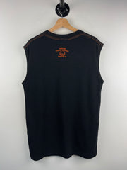 Vintage Harley Davidson Embroidered Black Waffle Knit Tank Top