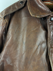 Vintage 70s Schott G-1 Brown Leather Lined Flight Bomber Jacket