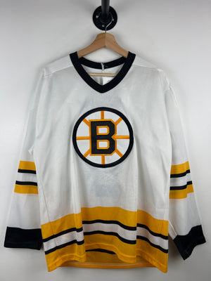 Vintage 90s NHL CCM Boston Bruins Cam Neely White Hockey Jersey