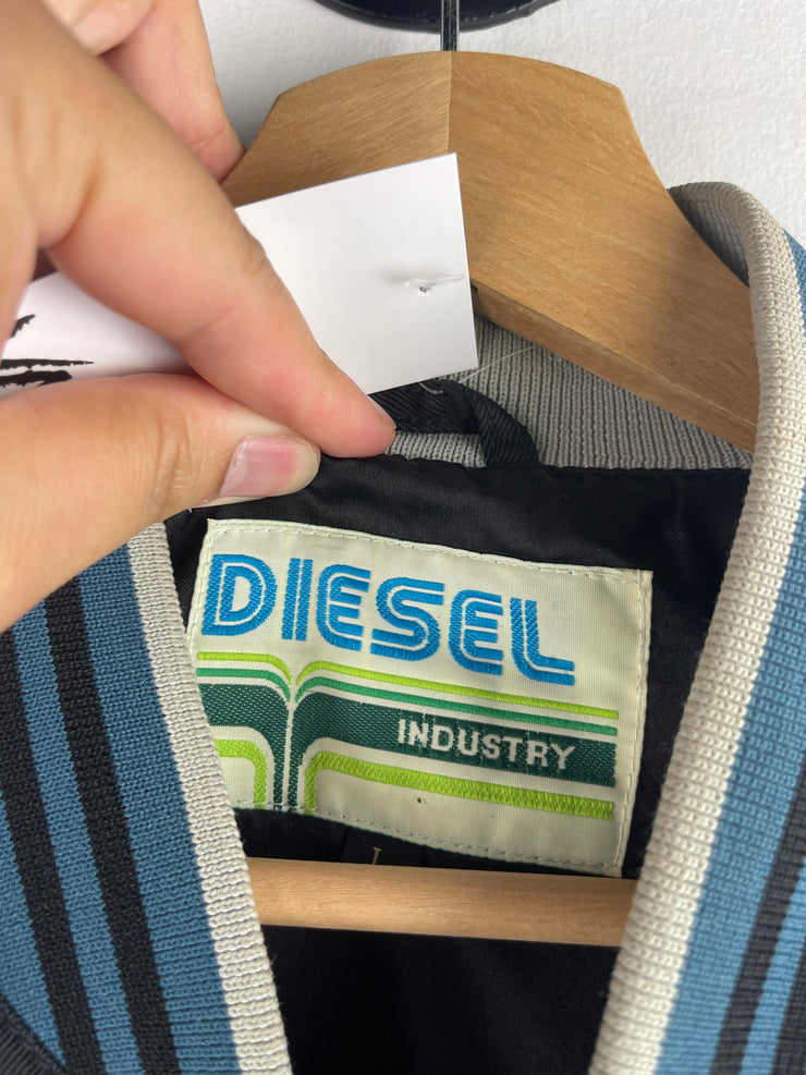 Vintage 90s Diesel 700 Biker Nylon Black Jacket