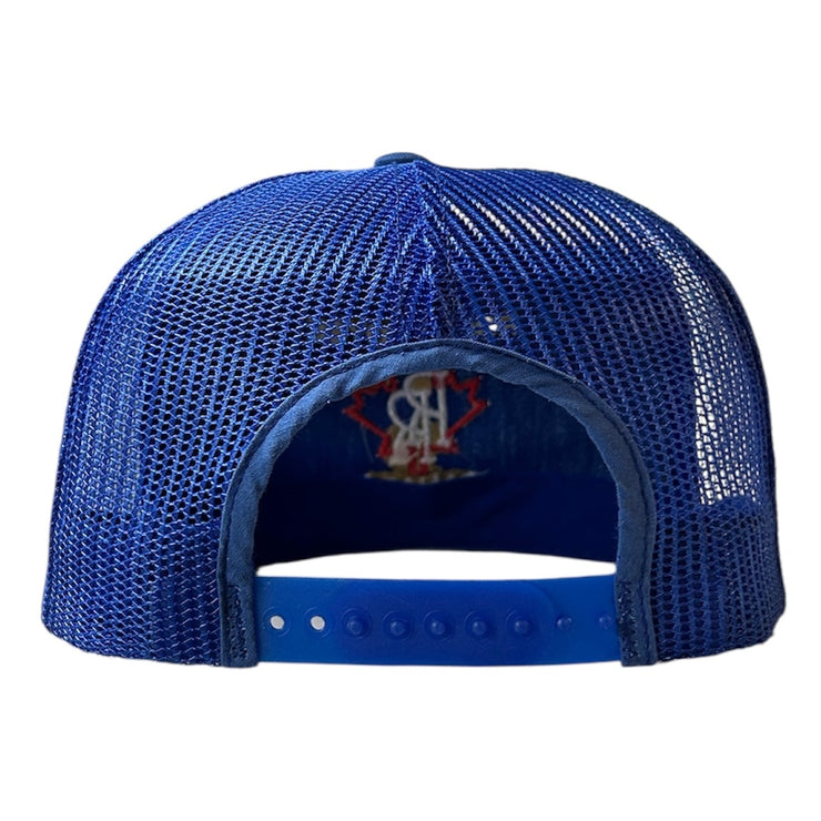 Vintage 80s Rolls Royce Canada Navy Trucker Snapback Hat