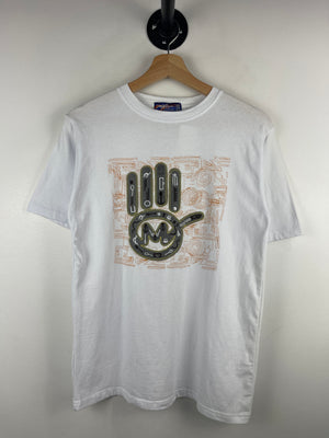 Vintage Y2K Miskeen Hand Embroidered White Tee