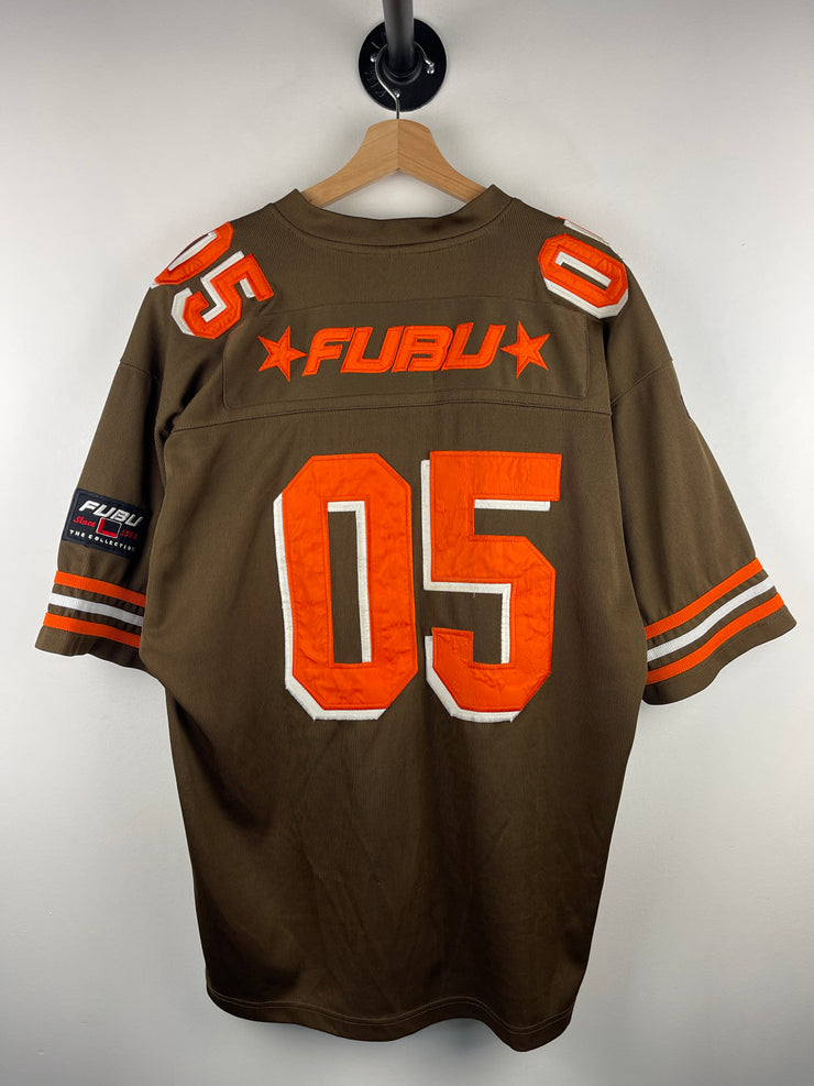 Vintage Y2K Fubu Embroidered Brown & Orange Football Jersey