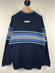 Vintage Y2K South Pole Navy & Baby Blue 3D Knit Sweater