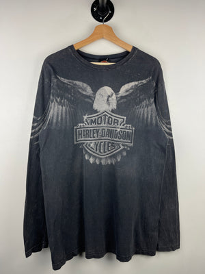 Vintage Harley Davidson Eagle New York Black Long Sleeve