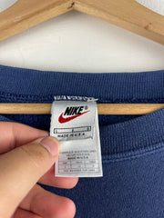 Vintage 90s Nike Mini Swoosh Navy Crewneck