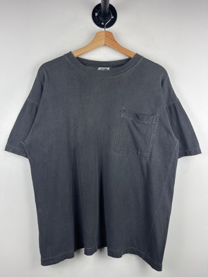 Vintage 90s Suzu Blank Faded Black Pocket Tee