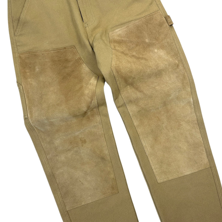 Stussy Suede Double Knee Beige Canvas Work Pants