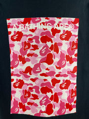 Bape Spellout Pink Camo Box Black Tee